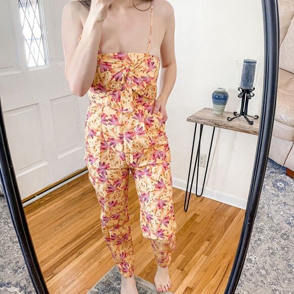 Farm Rio Banana Sunshine Bow Top Jumpsuit XS - Picture 12 of 12